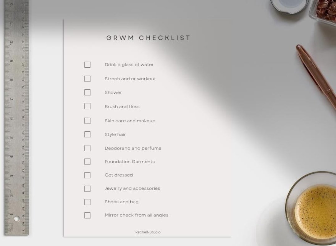 GRWM Checklist / Bedtime Checklist PDF - Etsy Australia