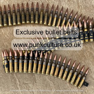 Custom Bullet Belt - REAL/GENUINE - Brass Full - Goth / Gothic / Punk / Rock n Roll / Black Metal / Fancy / Costume / Novelty / Heavy / Army