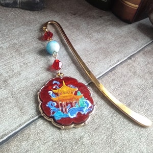 Bookmark inspired by Asia, Japan, temple, in brocade style