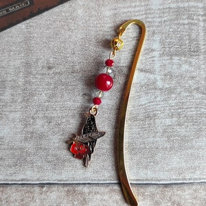 Bookmark raven, feather, red rose, or green raven, moon, star, frame