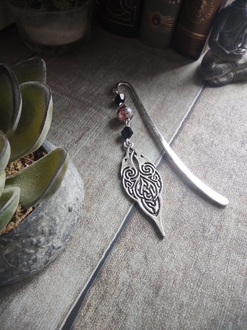 Ravens bookmark, knot style, viking, silver. image 4
