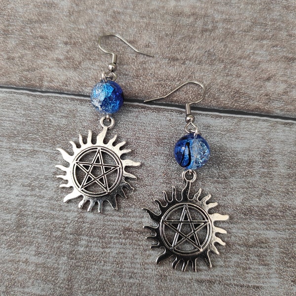 Boucles d'oreilles inspiration supernatural, Sam et Dean Winchester tatouage