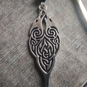 Ravens bookmark, knot style, viking, silver. image 5