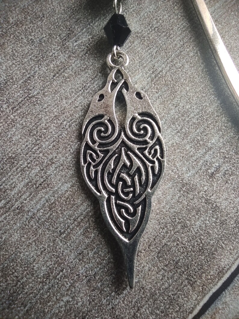Ravens bookmark, knot style, viking, silver. image 5