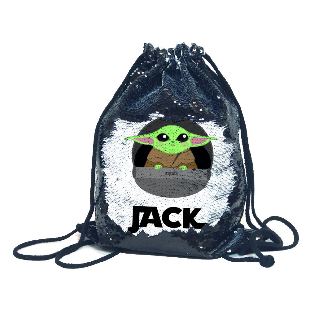 Personalised Baby Yoda Bag For Children Kids Sequin Bag With Etsy