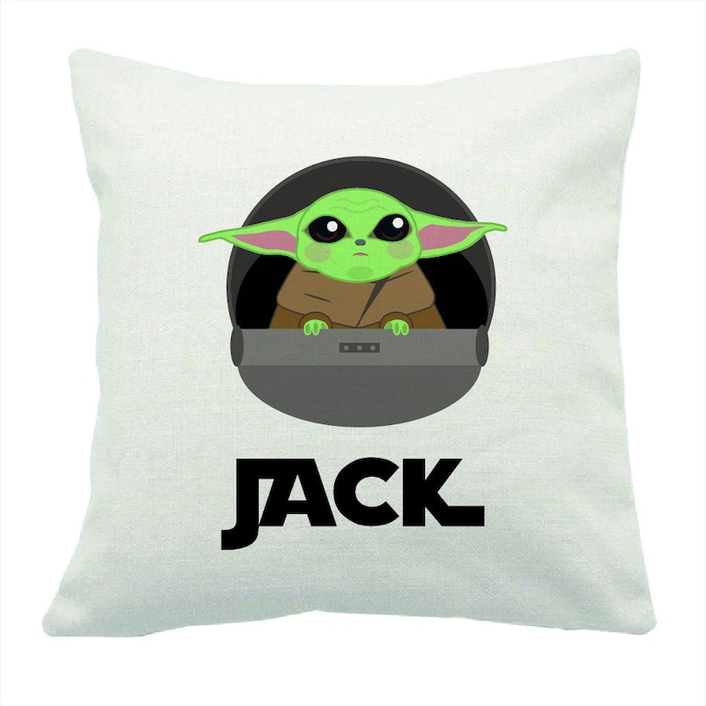 Baby Yoda Pillow Case Personalised With Name Custom Kids Etsy