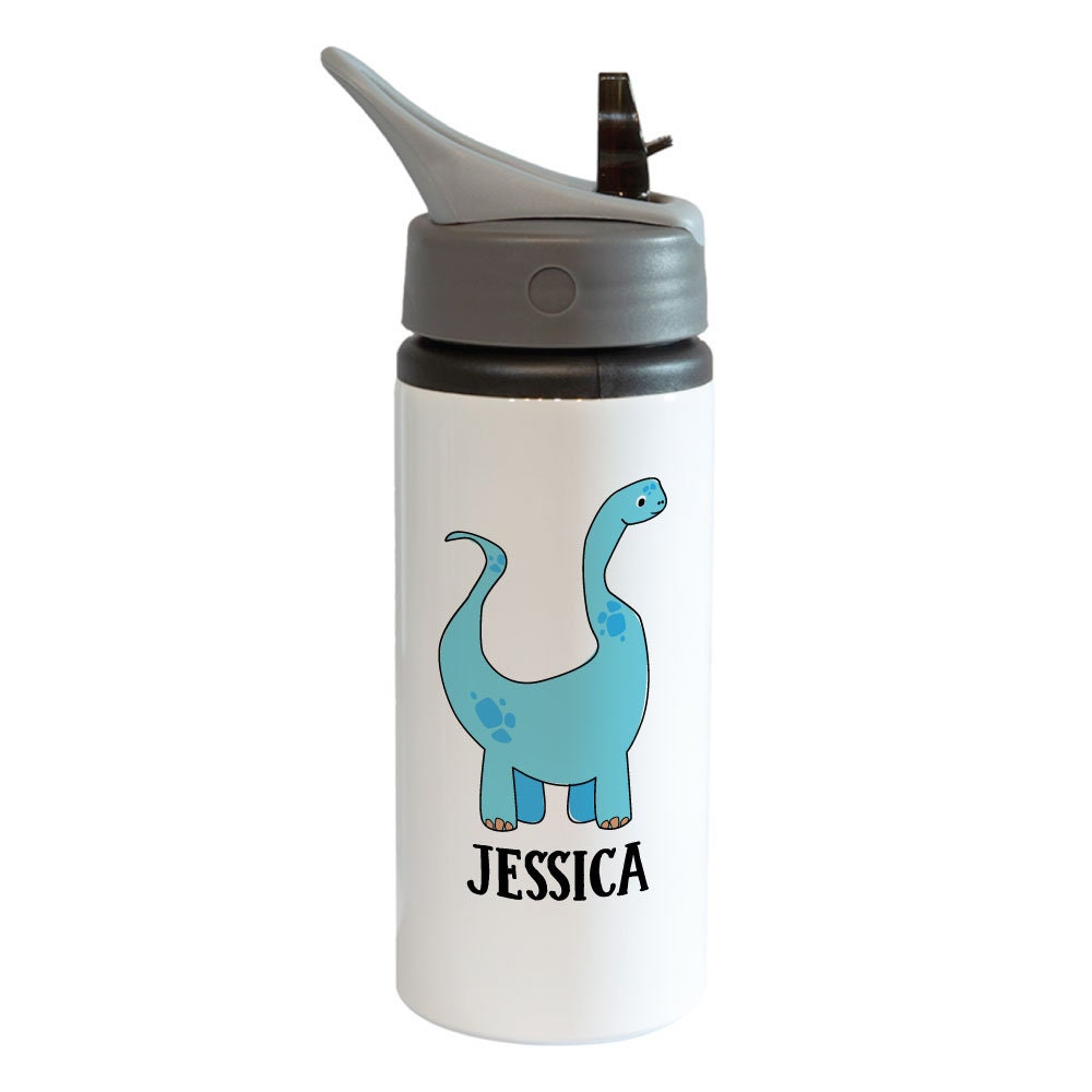 Personalised Dinosaur Water Bottle For School Kids Sports Etsy