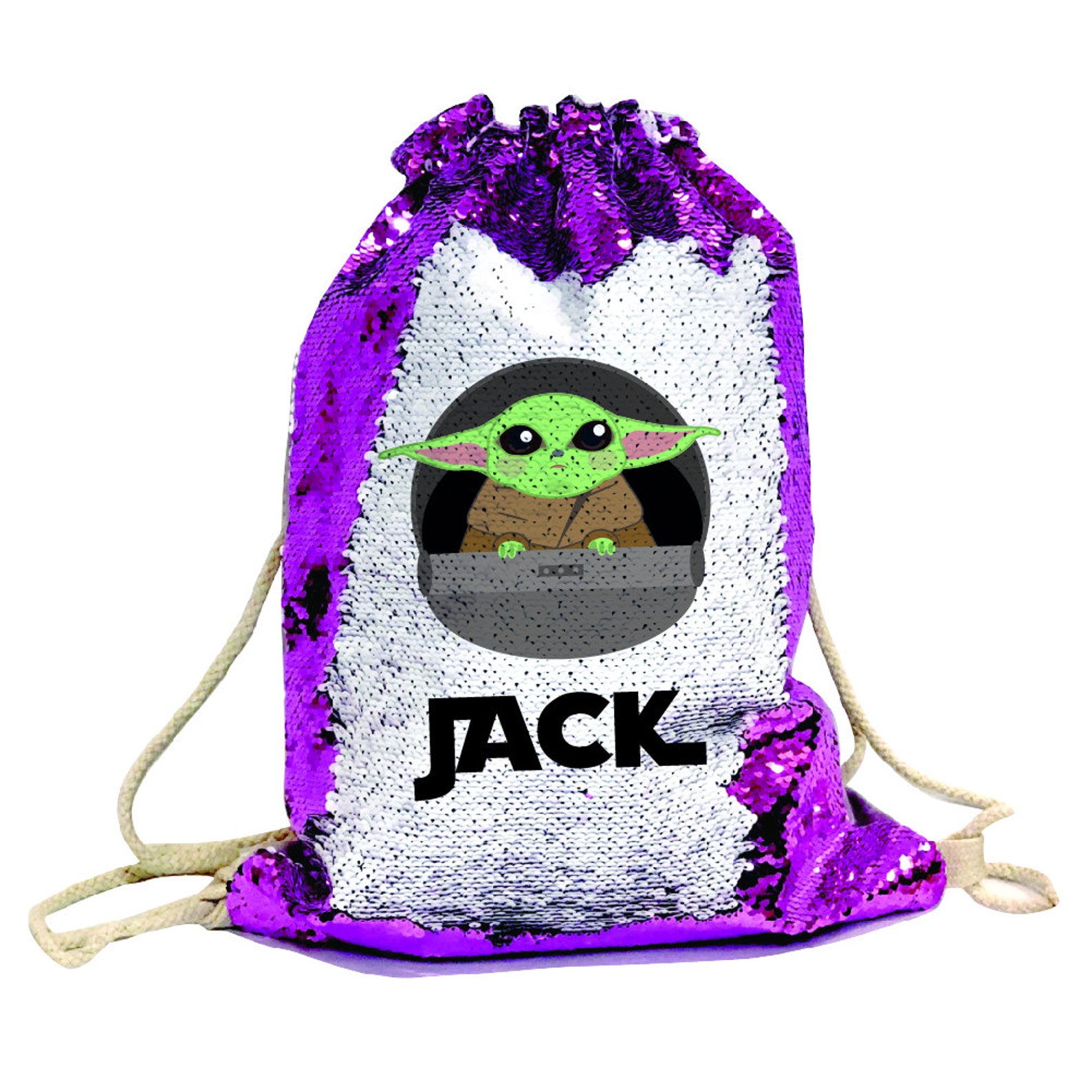 Personalised Baby Yoda Bag For Children Kids Sequin Bag With Etsy