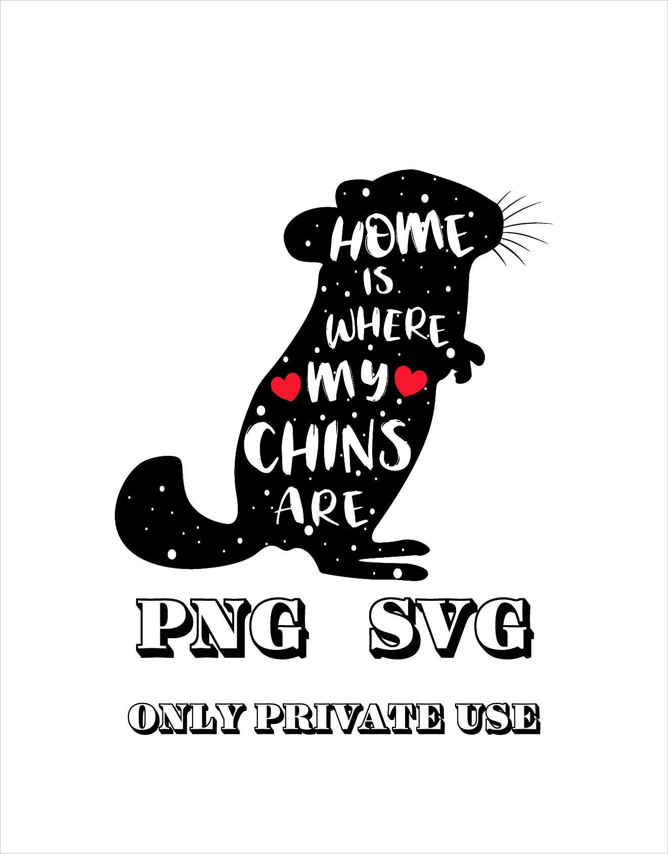 Chinchilla Silhouette Png Svg Digital Graphics Etsy