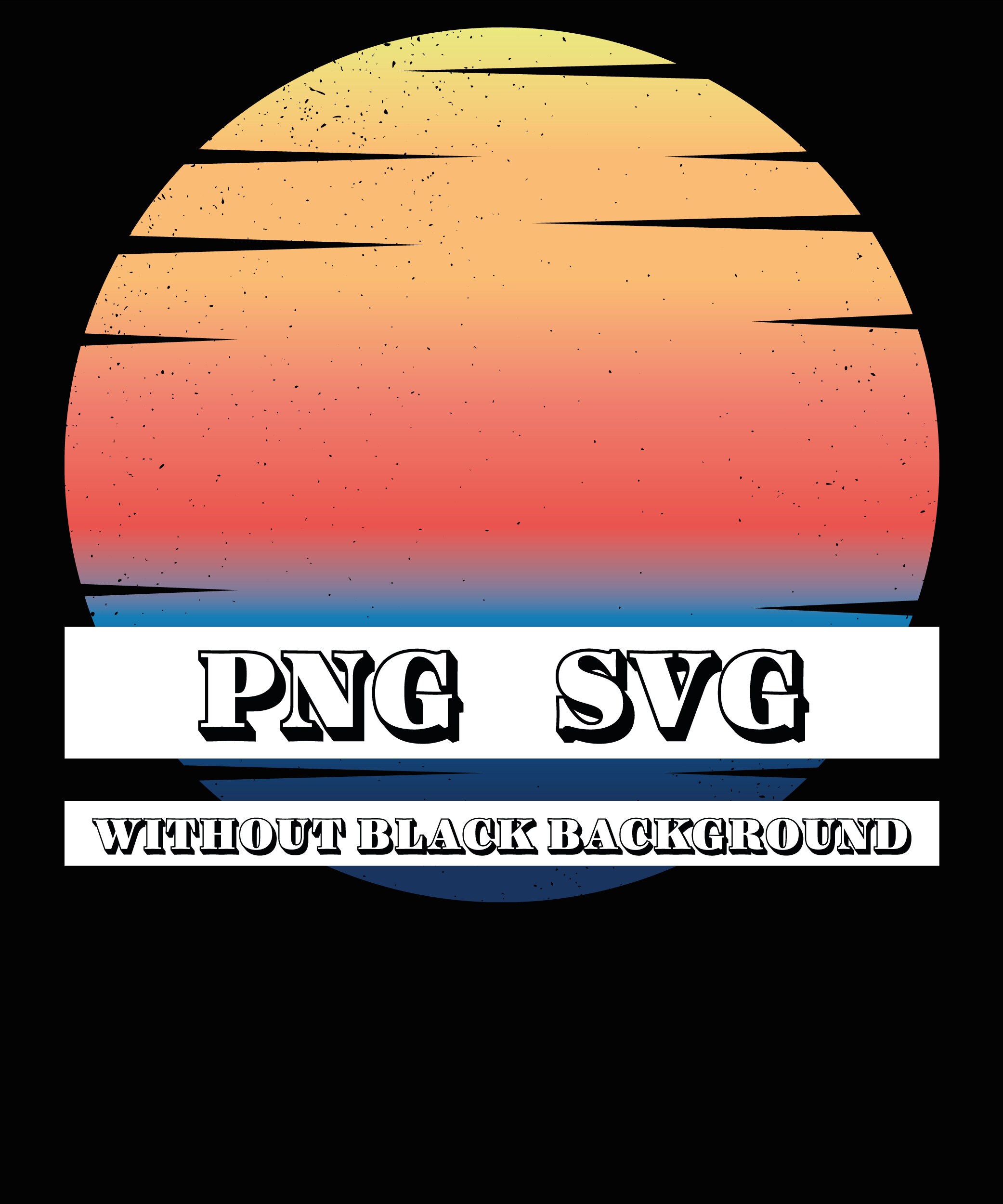 Download Vintage Sun Png Svg Retro Sunset With Grunge Etsy