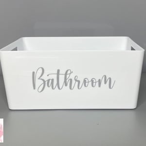 Personalised Storage Mrs Hinch Inspired Storage Box Kitchen/ Cleaning Basket /Bathroom Storage / Storage Bins /Home Organisation White - Small