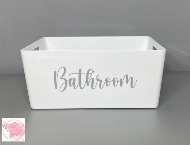 Personalised Storage Mrs Hinch Inspired Storage Box Kitchen/ Cleaning Basket /Bathroom Storage / Storage Bins /Home Organisation White - Small