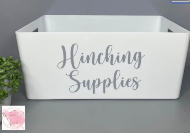 Personalised Storage Mrs Hinch Inspired Storage Box Kitchen/ Cleaning Basket /Bathroom Storage / Storage Bins /Home Organisation White - Large