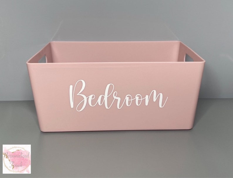 Personalised Storage Mrs Hinch Inspired Storage Box Kitchen/ Cleaning Basket /Bathroom Storage / Storage Bins /Home Organisation Light Pink - Small