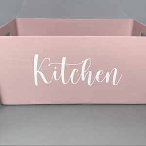 Personalised Storage Mrs Hinch Inspired Storage Box Kitchen/ Cleaning Basket /Bathroom Storage / Storage Bins /Home Organisation Light Pink - Large