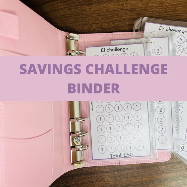 Savings Binder Starter Set with 6 Cash Wallets | Budget Planner|Saving System|Cash Stuffing|Cash Envelopes