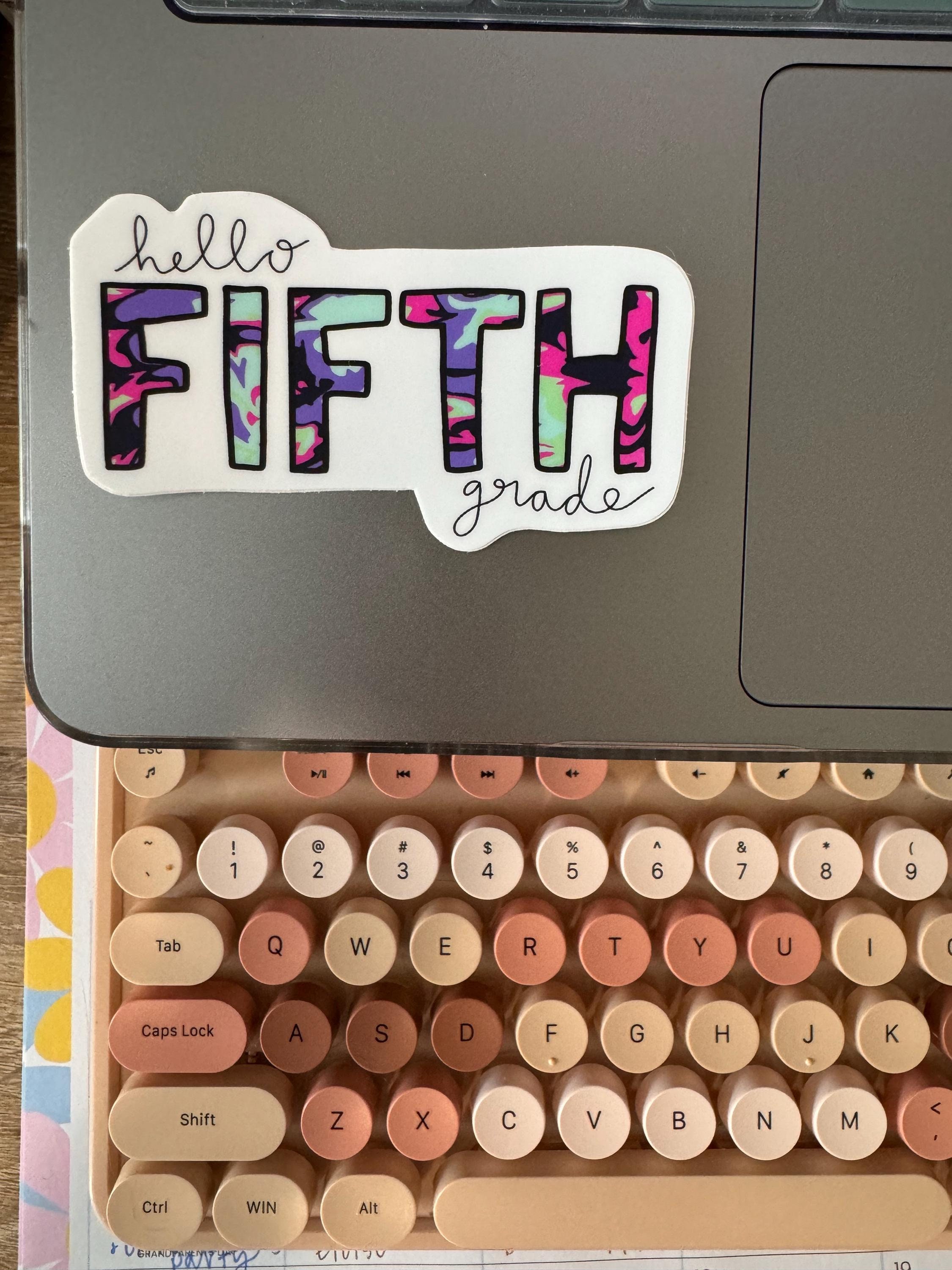 Hello Fifth Grade Sticker | 5th Grade Sticker | Back to School ...