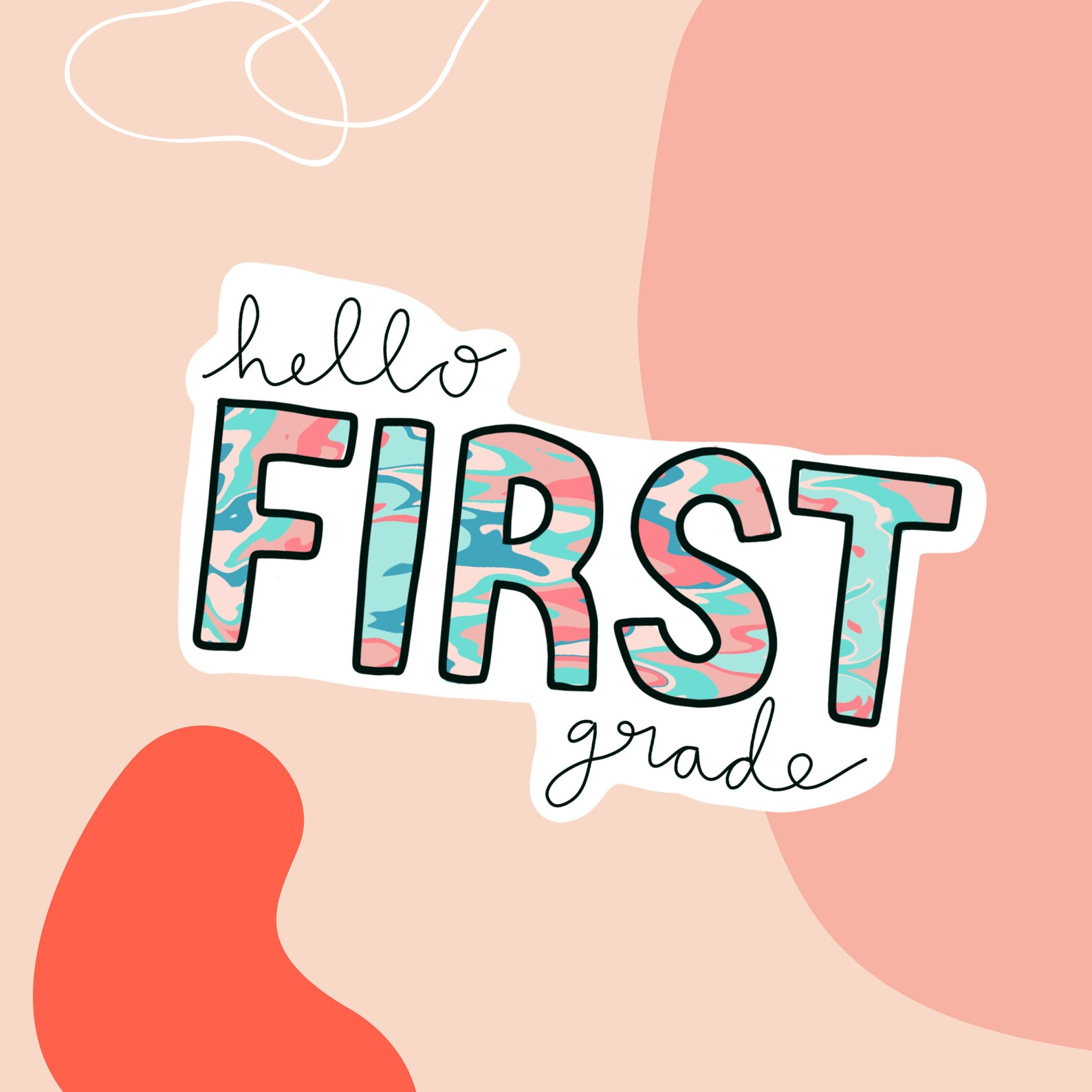 Grade Level Stickers Hello Kinderhello 1st Grade Hello 2nd Etsy