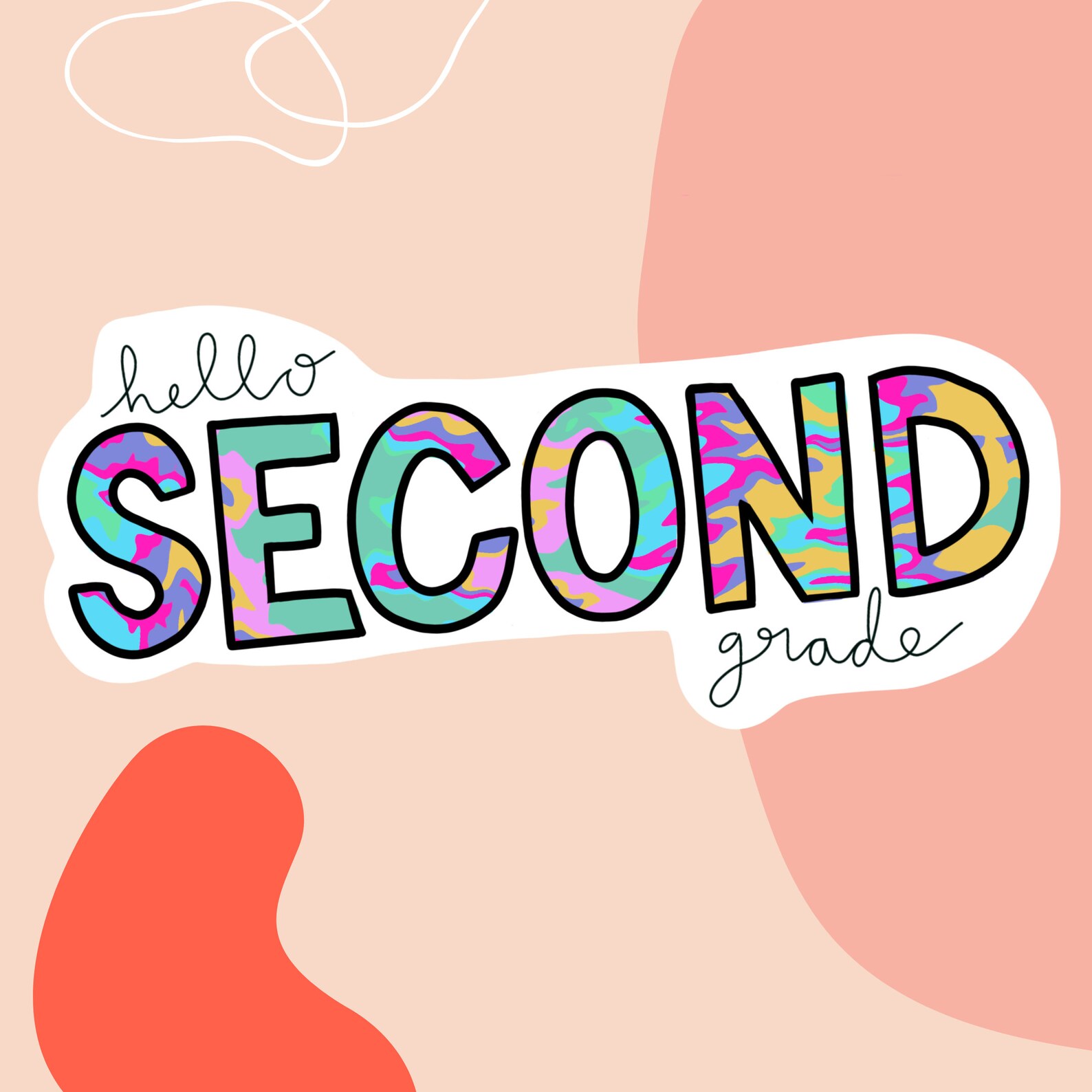 Grade Level Stickers Hello Kinderhello 1st Grade Hello 2nd Etsy