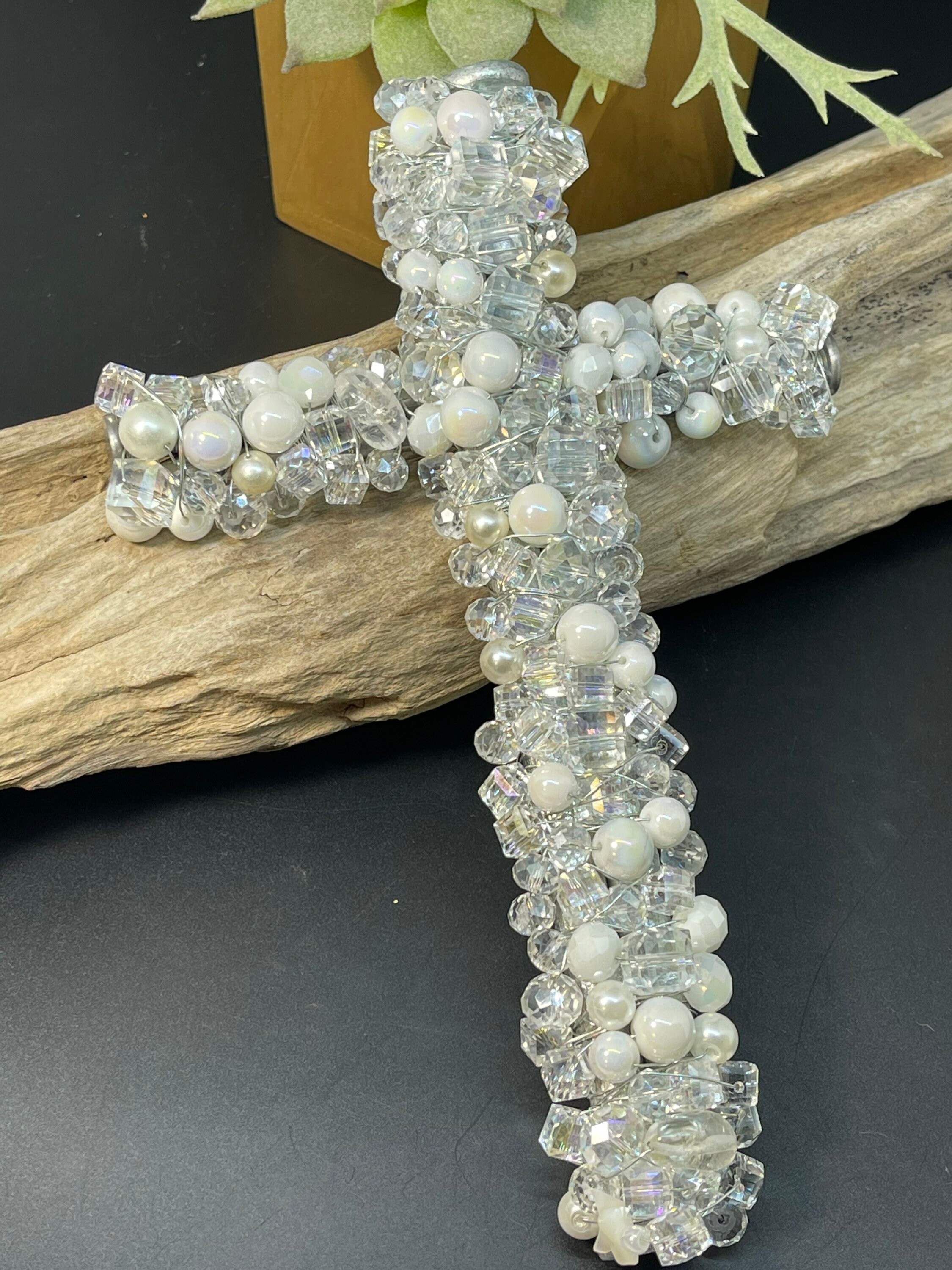 Crystal Beaded Wall Cross Nail Cross Etsy