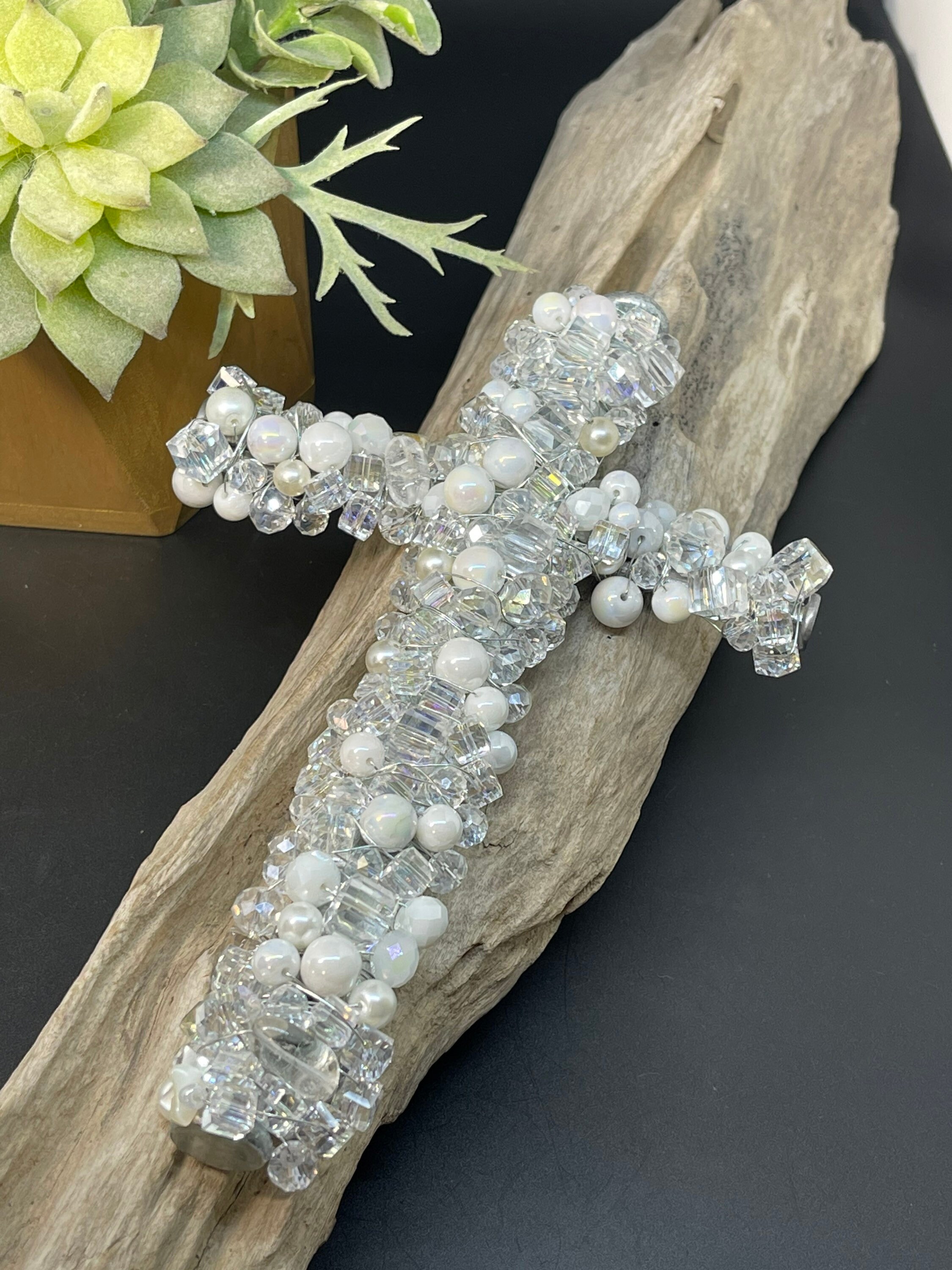 Crystal Beaded Wall Cross Nail Cross Etsy
