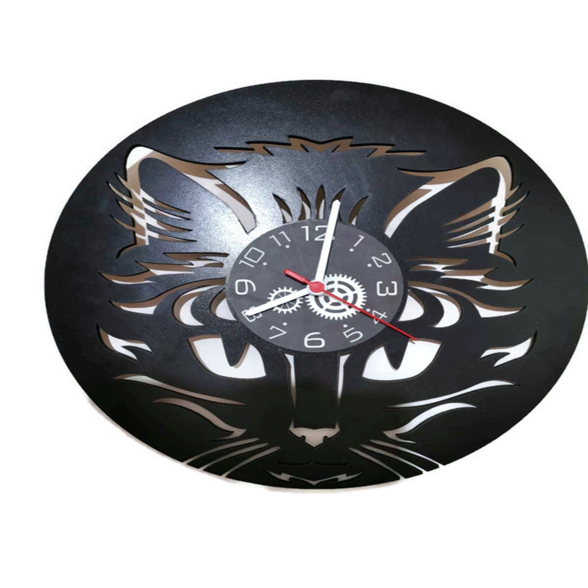 FREE SHIPPING Black cat wall clock Unique wall clock Etsy