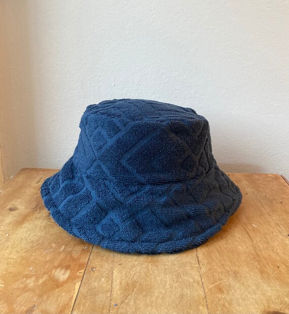 Dark Blue Towel Bucket Hat With 