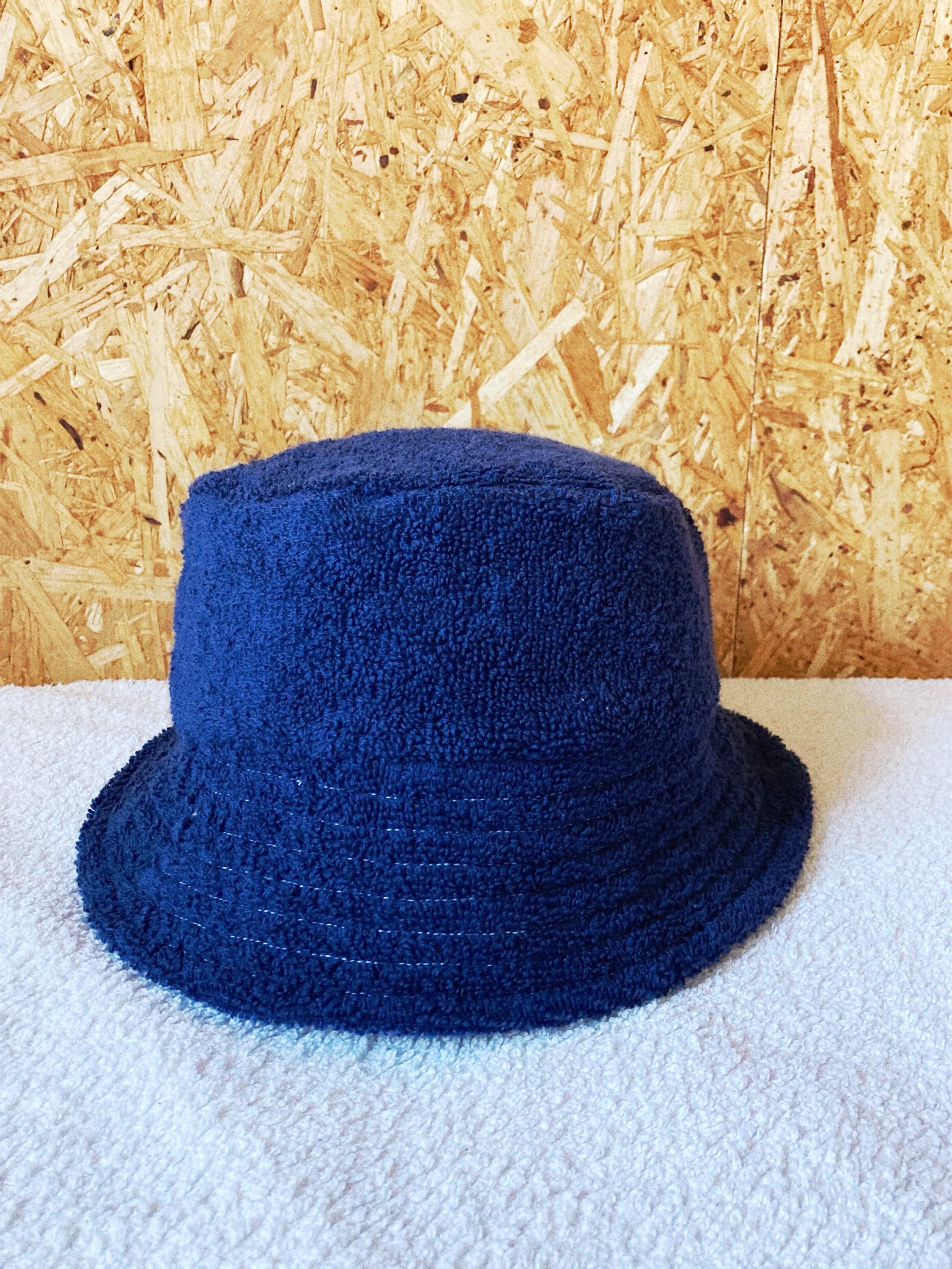 Dark Blue towel bucket hat with gingham lining Etsy