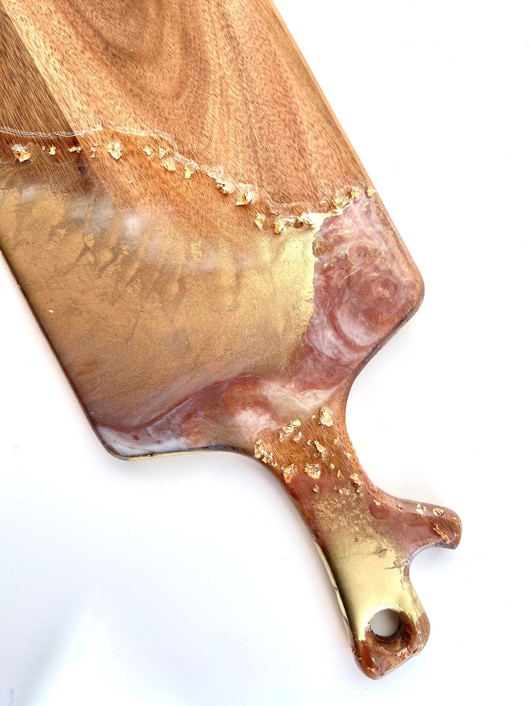 Luxurious Gold Oak Resin Decorative Tray with Handles Etsy