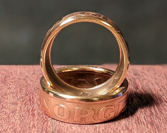 Norway Coin Ring 5 Ore - Norwegian Viking Ring - Nordic Jewelry - Handmade Coin Ring - Scandinavian Gift for Men and Women - Norge Jewelry