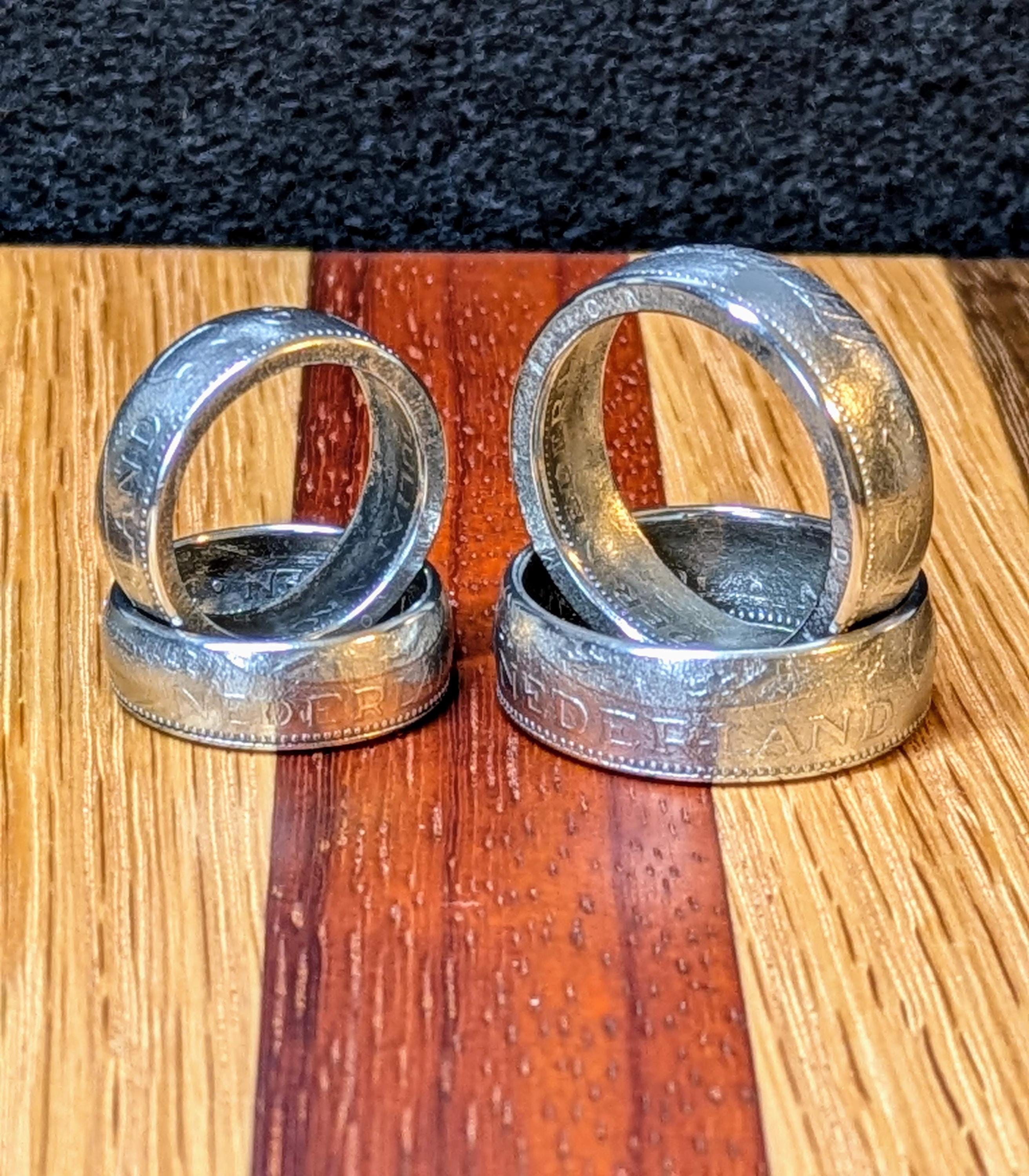 Netherlands Coin Ring - 1 Gulden and 2.5 Gulden Ring - Dutch Coin ...