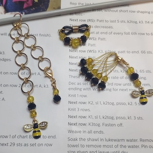 Bee row counter, needle hugger and stitch marker gift set
