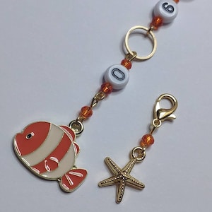 Row counter, chain counter for knitting, clown fish design