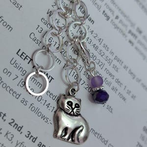 Row counter, chain counter for knitting, knitting counter cat design.