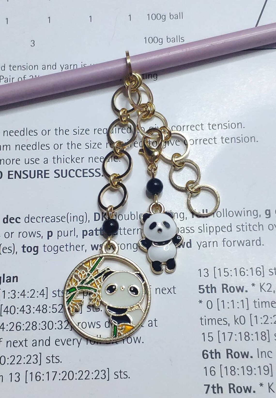 Chain Row Counter, Counter for Knitting, Panda Design - Etsy
