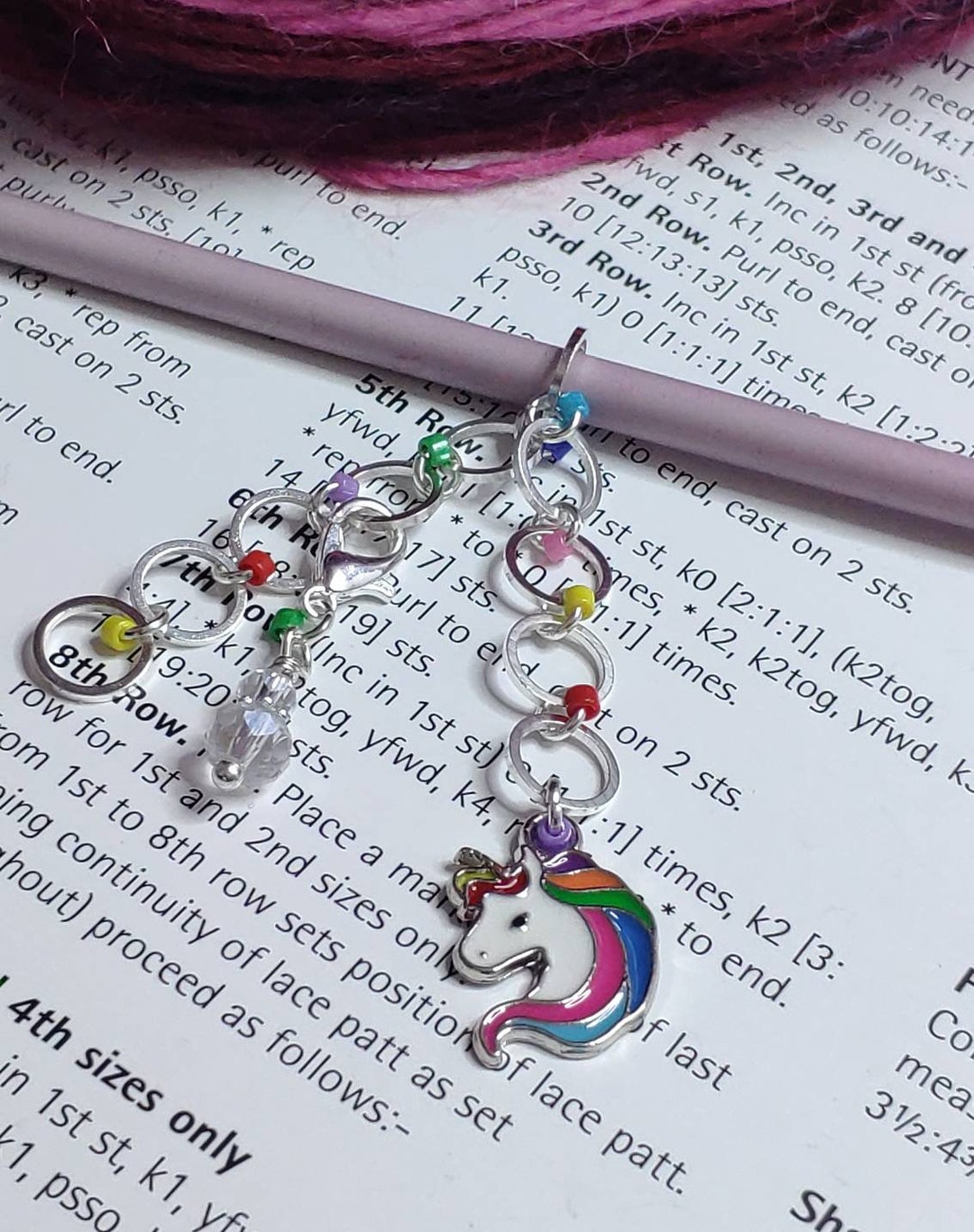 Row Counter, Chain Knitting Counter, Rainbow Unicorn Design - Etsy