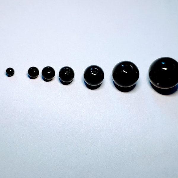 Sew in black bead eyes in 3mm/4mm/5mm/6mm/8mm/10mm/12mm - updated quantities