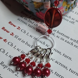 Gehäkelte Maschenmarkierer, Fortschrittsanzeiger, Maschenmarkierer Set mit Halter