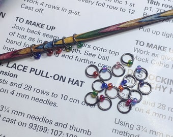 Knitting stitch markers, small snag free markers for needle sizes up to 3.5mm