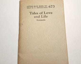 Tales of Love and Life Little Blue Book No. 673 Haldeman-Julius Boccaccio Gift Vintage Antique 1920 20s Italian Renaissance Decor Story
