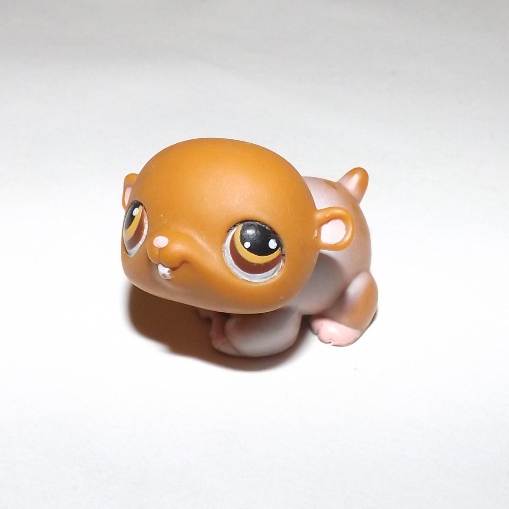 Hamster Happy Hamsters #34 Original G1 First Gen Littlest Pet Shop LPS  authentic vintage 2000s y2k kidcore collectible Orange Yellow Tan