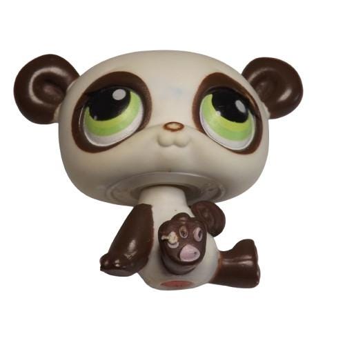 Brown Panda Bear #176 LPS Littlest Pet Shop White Authentic