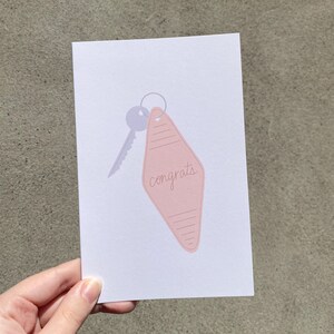 Nouvelle carte de maison: carte de félicitations, carte de félicitations, carte faite à la main, carte de bien-être, nouvelle carte de maison, nouvelle carte de maison, carte clé de maison, nouvelle maison