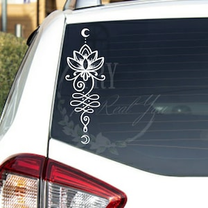 Unalome Decal, Lotus Decal, Boho Decal, Life Path Decal, Witchy Decal, Enlightenment Decal, Buddhist Decal, Yoga Decal