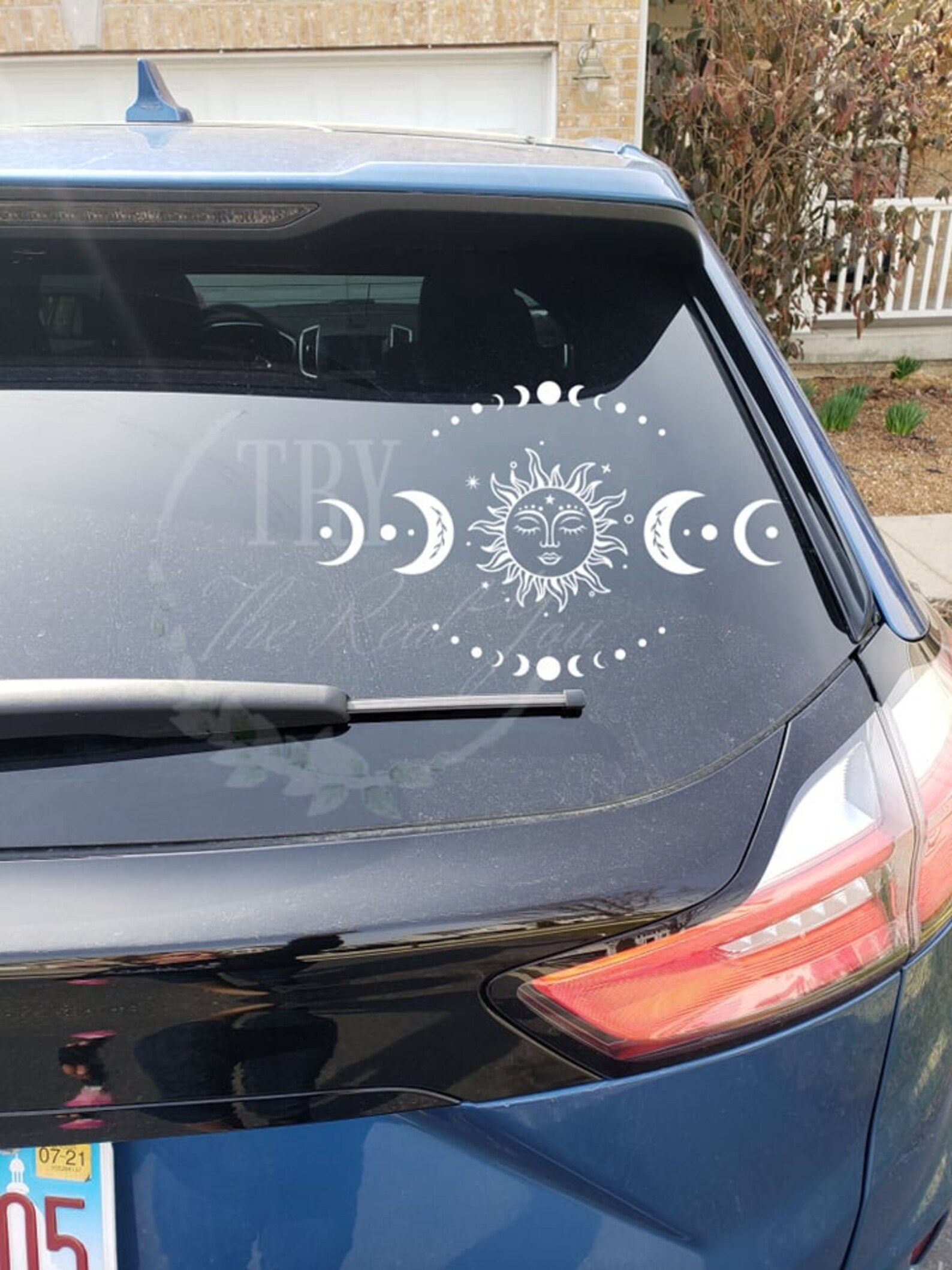 Sun and Moon Decal Witchy Sun Window Decal Witchy Car Etsy