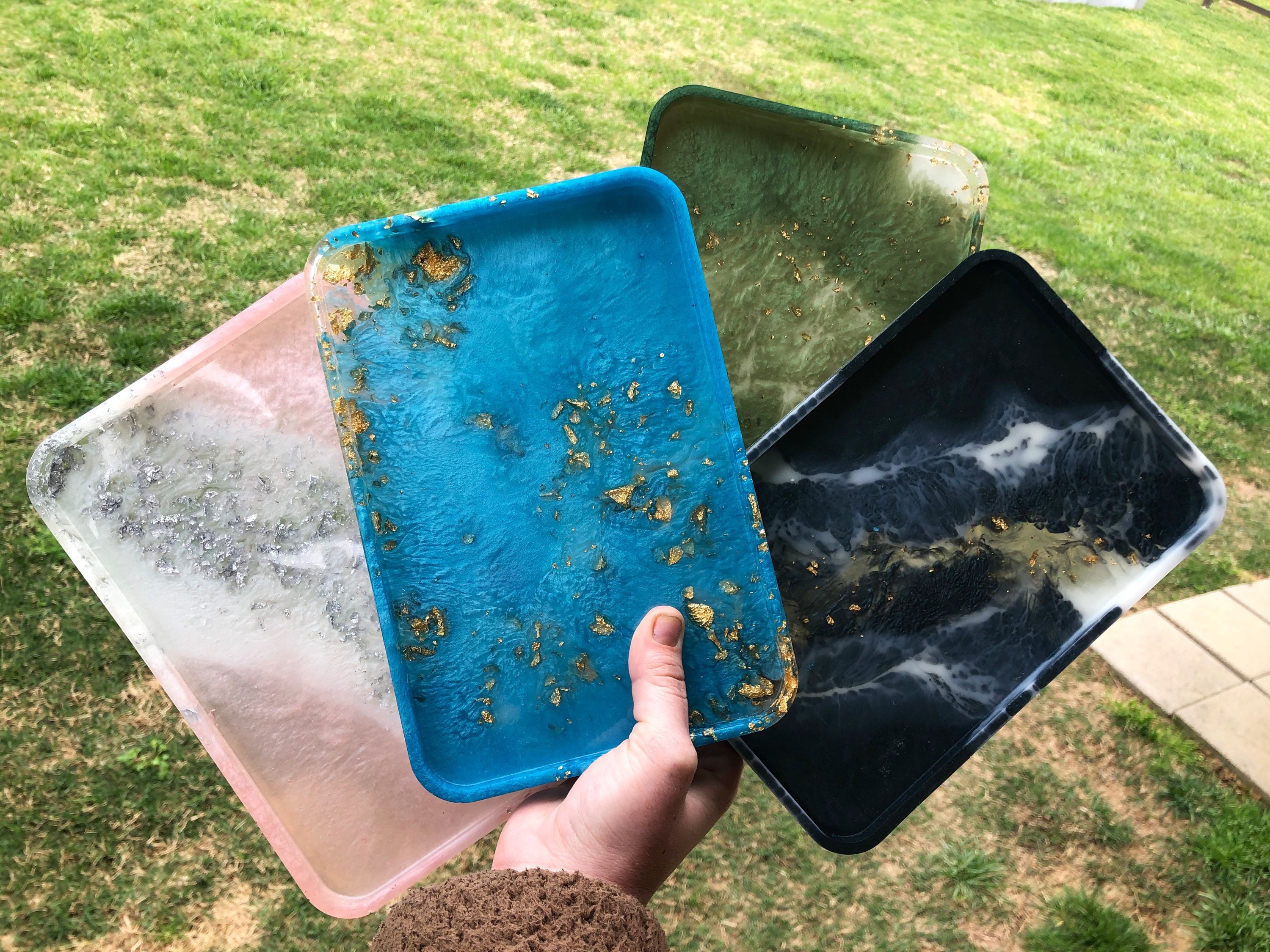 Custom Marbled Resin Rolling Trays Etsy
