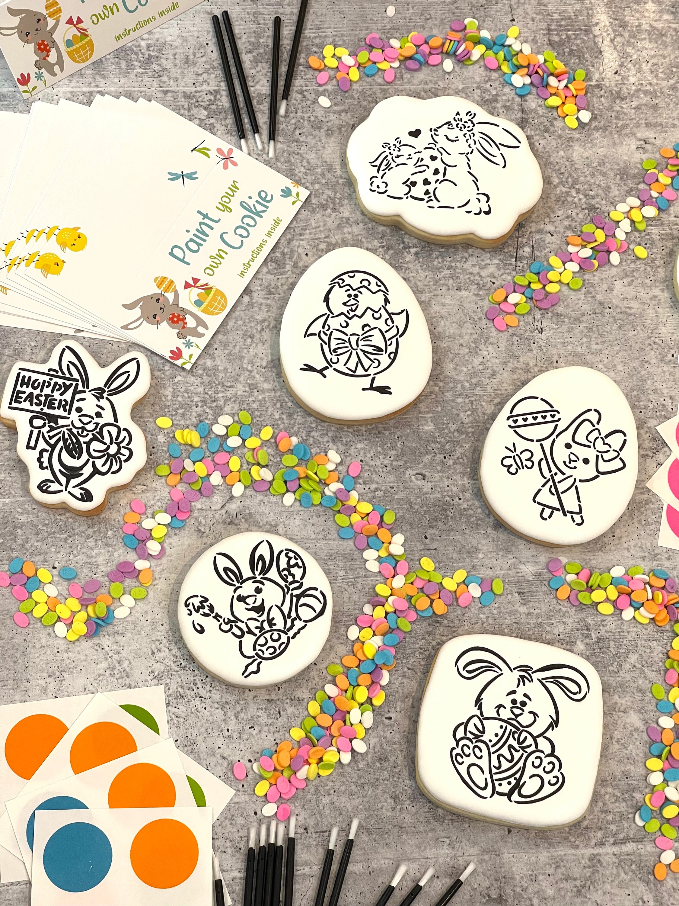 Eater PYO Cookies / Easter Paint Your Own Sugar Cookies Set of 6 - Etsy