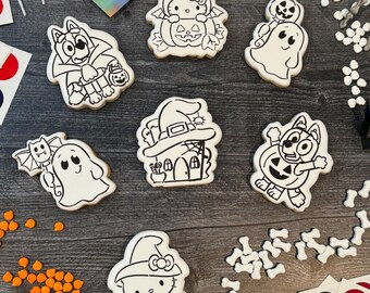 Halloween Paint Your Own Cookies - set of 12 - Fun DIY activity for kids, Party Favors & Trick-or-Treat Gifts
