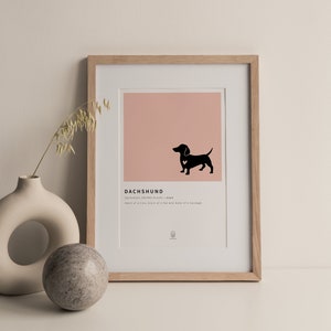 Dachshund Art Print, Poster, Artwork Prints, Modern Art Print, Wall Art, Home Print, Sausage Dog, New Home Gift, Dachshund Mom Gift - Pink