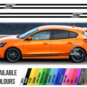 Ford Focus ST side stripes, Stripes for side skirt, racing decoration decals, adhesive vinyl graphics